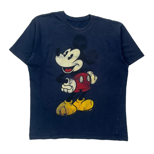 Mickey Mouse Disney Cartoon T-Shirt - XL Blue Cotton
