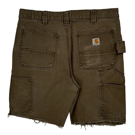 Carhartt Double Knee Carpenter Shorts - 33W 10L Brown Cotton