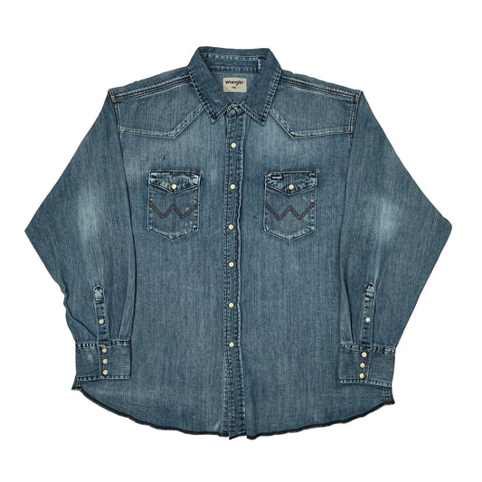 Wrangler Denim Shirt - 2XL Blue Denim