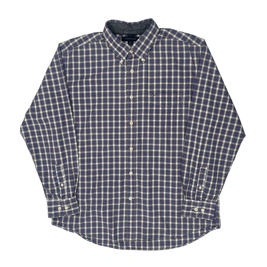 Tommy Hilfiger Checked Shirt - XL Blue Cotton