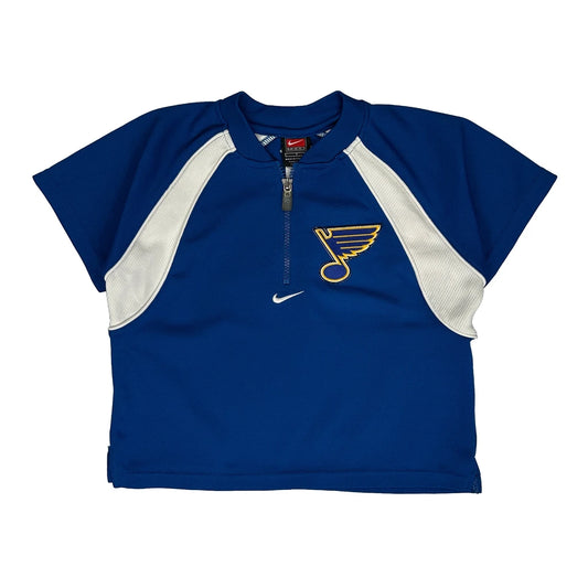 Age 7 St. Louis Blues Nike Nhl 1/4 Zip - Small Blue Polyester