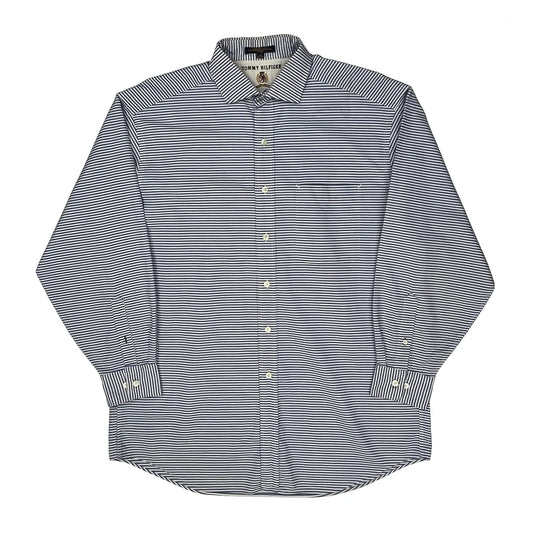 Vintage Tommy Hilfiger Striped Shirt - Large Blue Cotton
