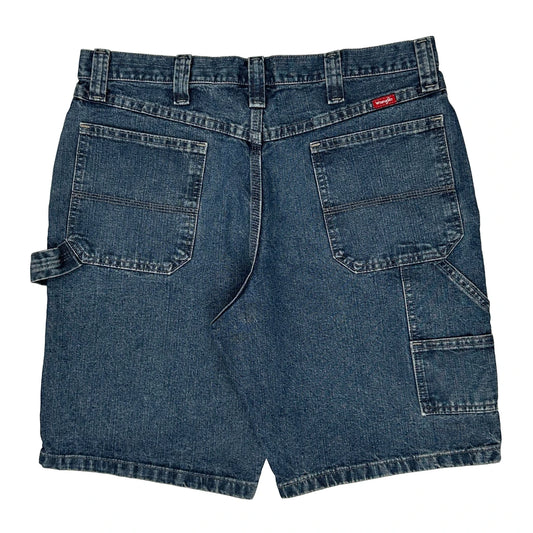 Wrangler Double Knee Carpenter Shorts - 34W 10L Blue Cotton