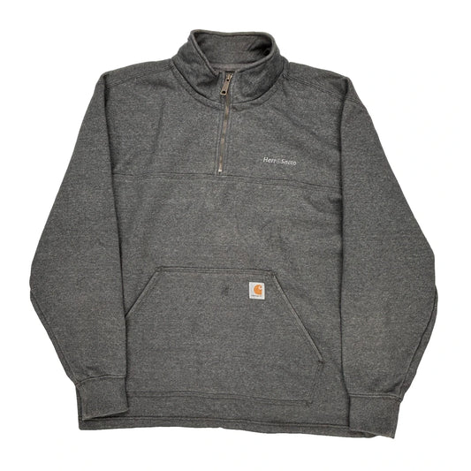 Carhartt 1/4 Zip - XL Grey Cotton Blend