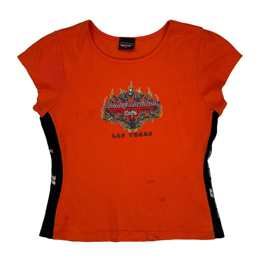 Las Vegas Harley Davidson Graphic T-Shirt - XL Orange Cotton