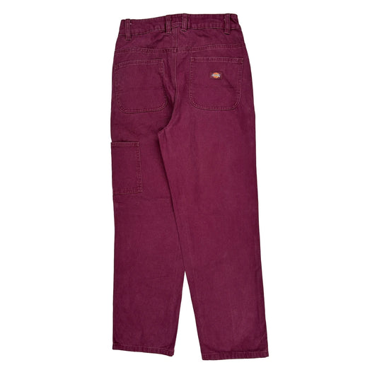 Dickies Carpenter Trousers - 28W 30L Purple Cotton
