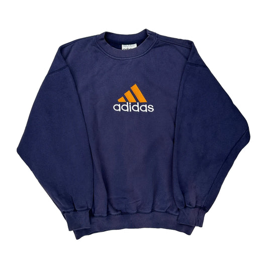 Adidas Sweatshirt - Large Navy Cotton