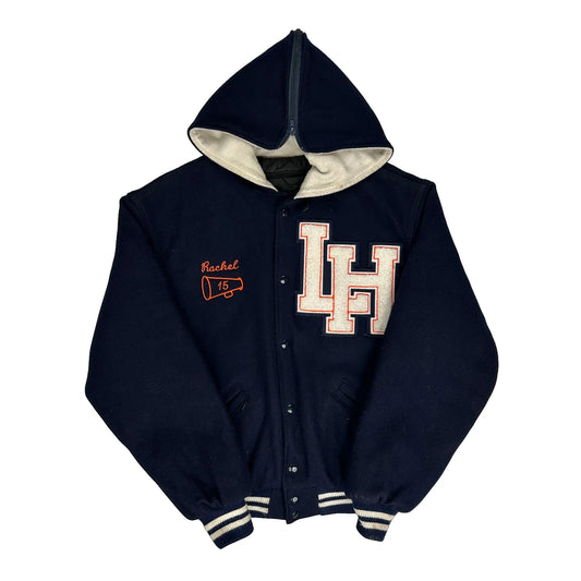 Rennoc College Varsity Jacket - Small Navy Wool Blend