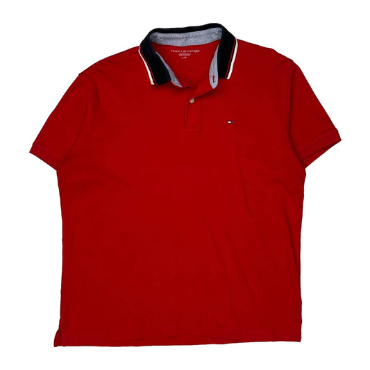 Tommy Hilfiger Polo Shirt - Large Red Cotton