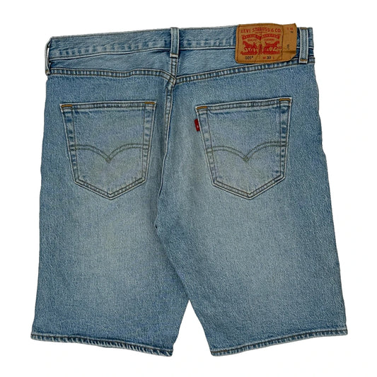 501 Levis Denim Shorts - 32W 10L Light Wash Cotton
