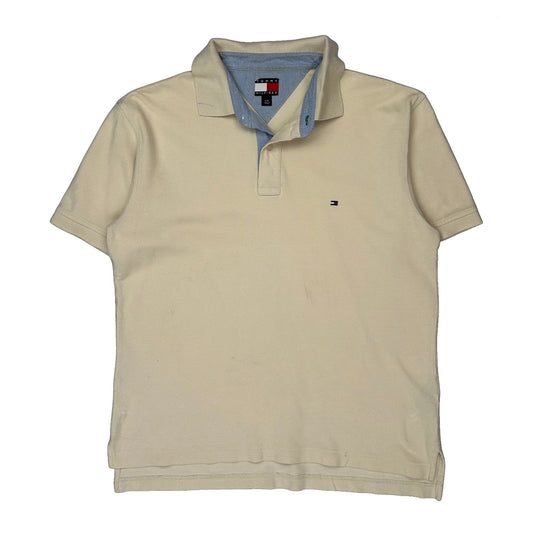 Tommy Hilfiger Polo Shirt - Large Beige Cotton