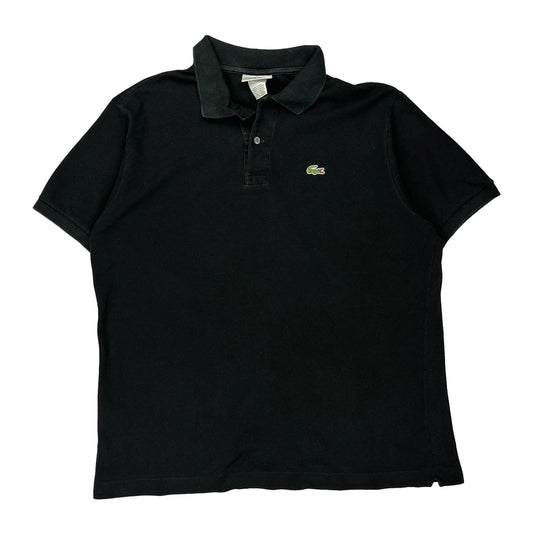 Made In France Lacoste Polo Shirt - Large Black Cotton