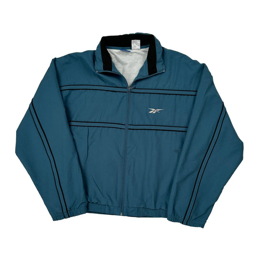 Reebok Track Jacket - Medium Blue Polyester