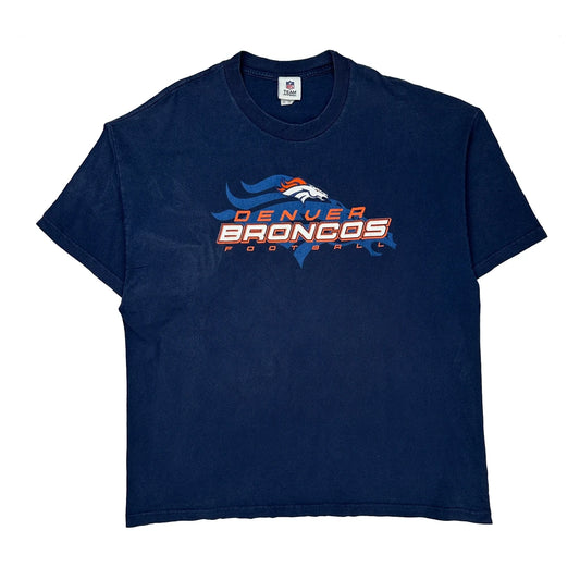 Denver Broncos Nfl T-Shirt - 2XL Navy Cotton
