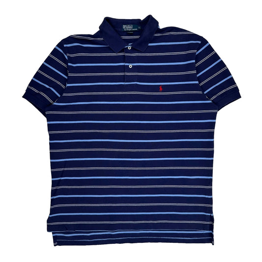 Polo By Ralph Lauren Striped Polo Shirt - XL Blue Cotton