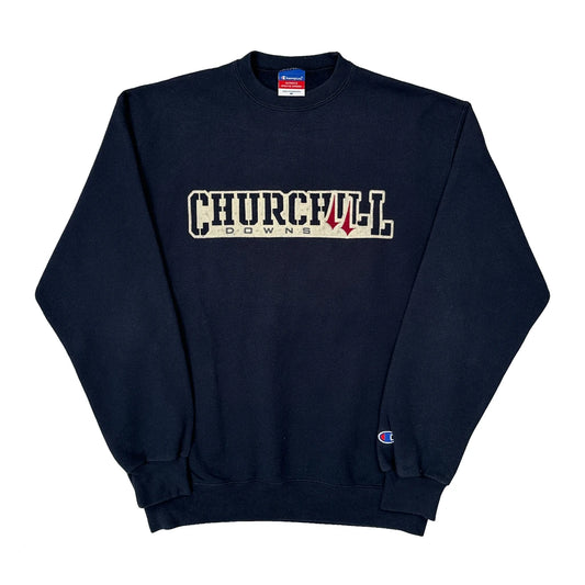 Churchill Downs Champion Spellout Sweatshirt - Medium Navy Cotton