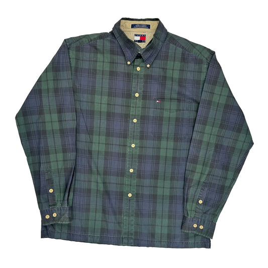Vintage Tommy Hilfiger Checked Shirt - XL Green Cotton