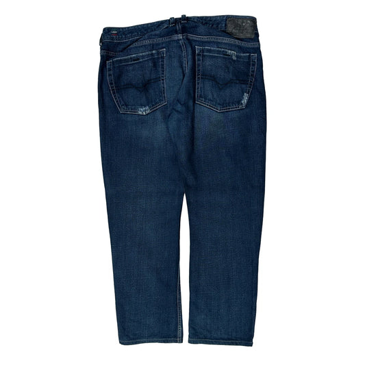 Distressed Detailing Diesel Slim Fit Jeans - 36W 28L Dark Wash Denim