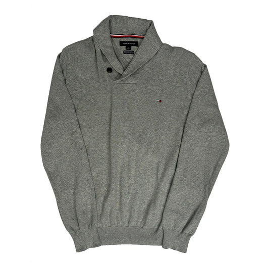 Tommy Hilfiger 1/4 Zip - Large Grey Cotton