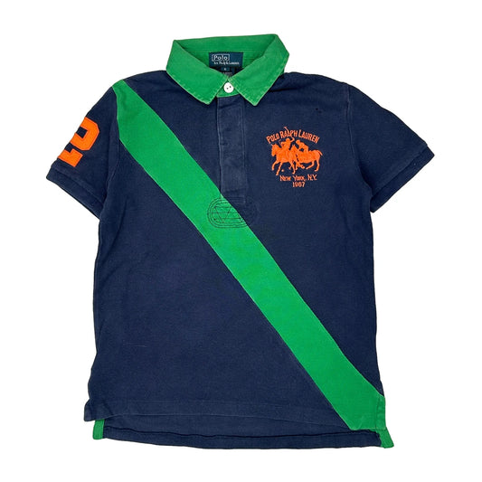 Age 5-6 Polo By Ralph Lauren Striped Polo Shirt - Small Navy Cotton