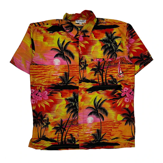 Vintage Mc. Clain Floral Hawaiian Shirt - Medium Multicoloured Polyester