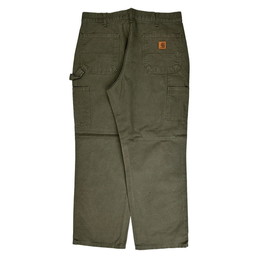Vintage Carhartt B11 Mos Carpenter Trousers - 36W 30L Khaki Cotton