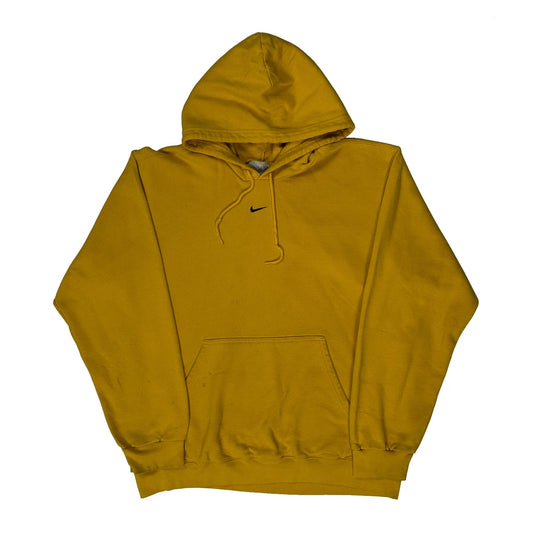 Nike Hoodie - Large Yellow Cotton Blend