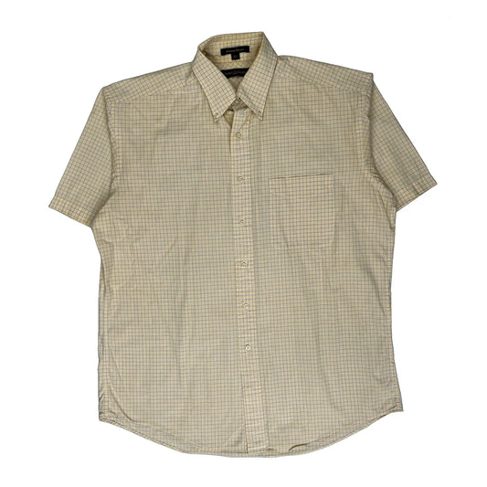 Tommy Hilfiger Checked Short Sleeve Shirt - Medium Beige Cotton
