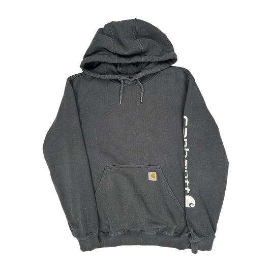 Carhartt Spellout Hoodie - Small Grey Cotton