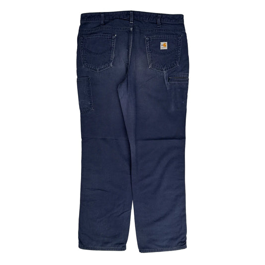 Carhartt Carpenter Trousers - 38W 32L Navy Cotton Blend
