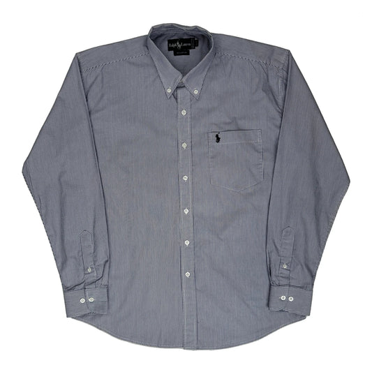 Ralph Lauren Striped Shirt - Large Blue Cotton