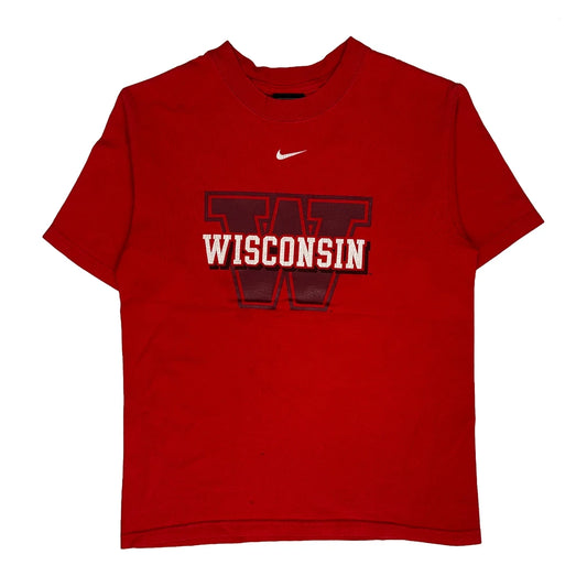 Age 8-10 Nike College T-Shirt - Medium Red Cotton