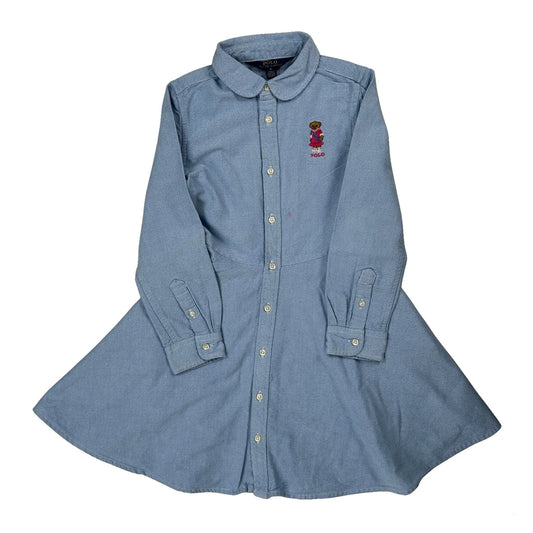 Age 6 Polo By Ralph Lauren Dress - Small Blue Cotton