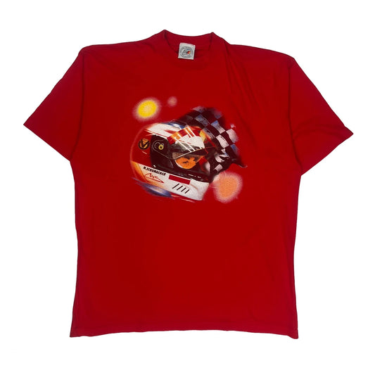 Racing Michael Schumacher Graphic T-Shirt - Large Red Cotton