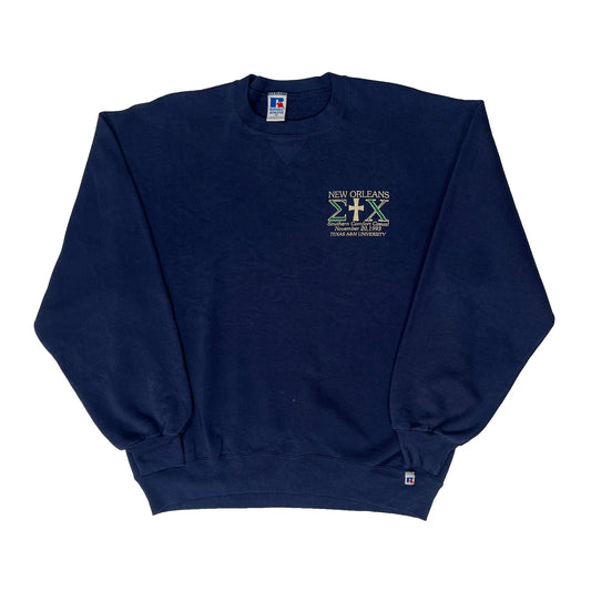 Made In USA Russell Athletic Sigma Chi Fraternity Sweatshirt - XL Navy Cotton