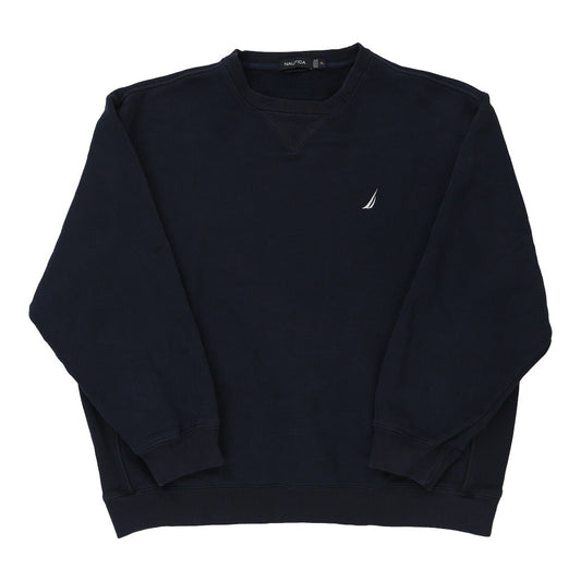 Vintage Nautica Sweatshirt - XL Navy Cotton Blend