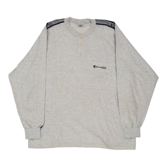 Vintage grey Champion Long Sleeve T-Shirt - mens x-large