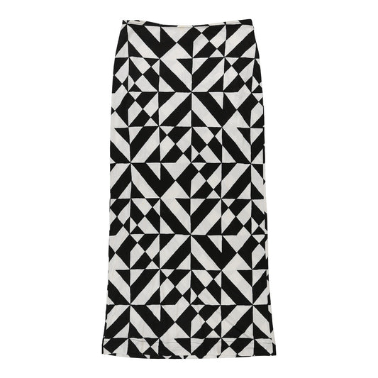 Vintage Studio Gianfranco Ferre Maxi Skirt - Medium Black & White Viscose
