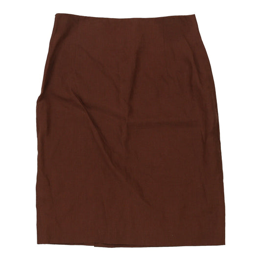 Vintage Victor Victoria Pencil Skirt - 29W UK 10 Brown Cotton