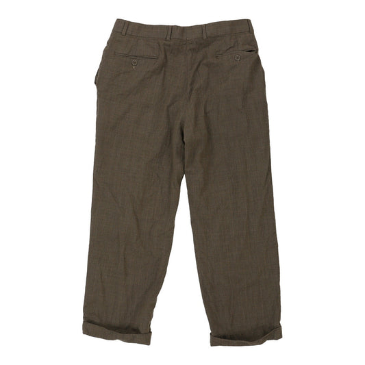 Vintage Christian Dior Trousers - 34W 25L Brown Cotton Blend