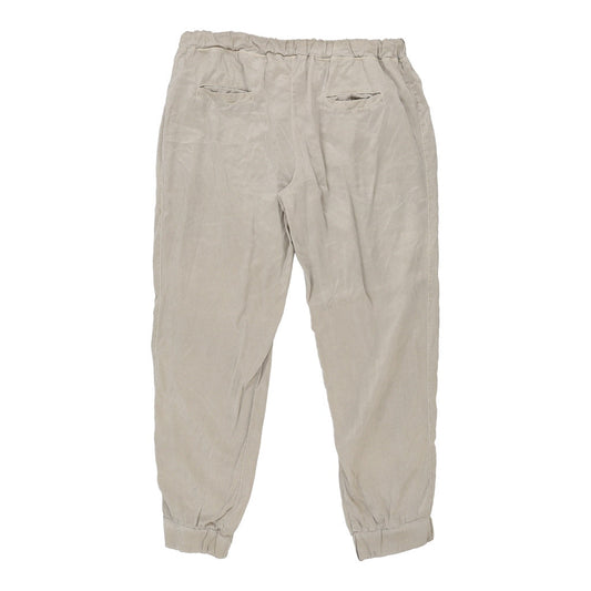 Vintage Capri Jijil Trousers - XL Beige Silk Blend