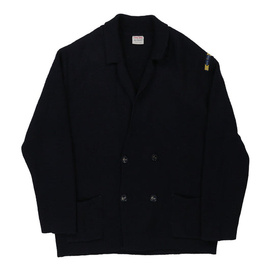 Vintage Sea Line Cardigan - 2XL Navy Wool Blend