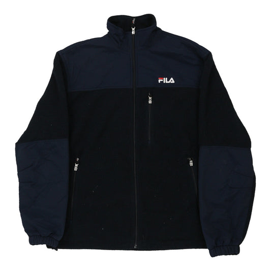 Vintage Fila Fleece Jacket - Large Navy Polyester