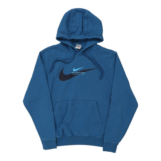 Vintage Nike Hoodie - Small Blue Cotton Blend