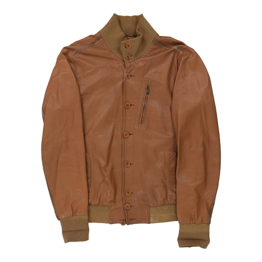 Vintage Unbranded Leather Jacket - Medium Brown Leather