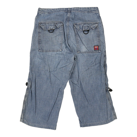 Vintage Wild Cargo Denim Shorts - 32W 20L Blue Cotton