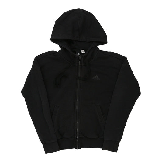 Vintage Adidas Hoodie - Small Black Cotton Blend