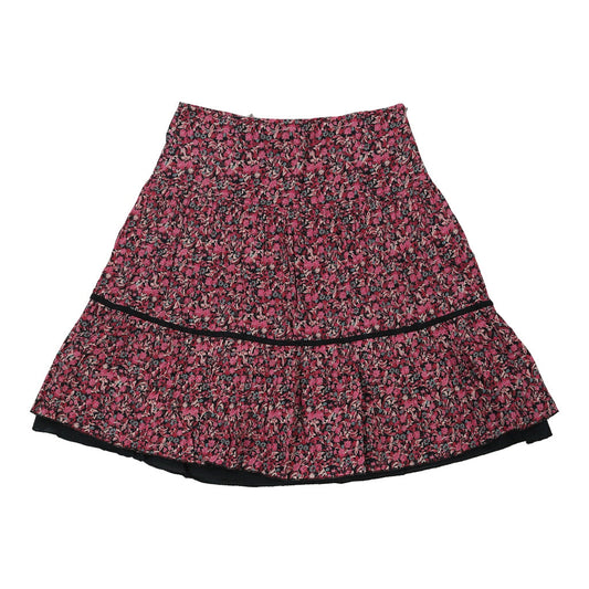 Vintage Benetton Floral Midi Skirt - 30W UK 10 Pink Viscose