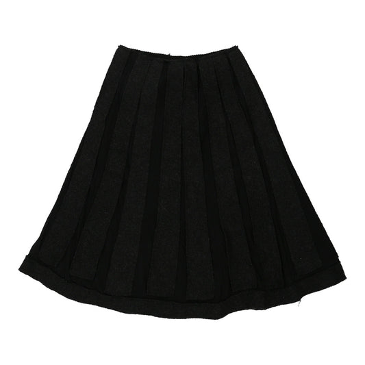 Vintage Unbranded Midi Pleated Skirt - 30W UK 10 Grey Viscose Blend