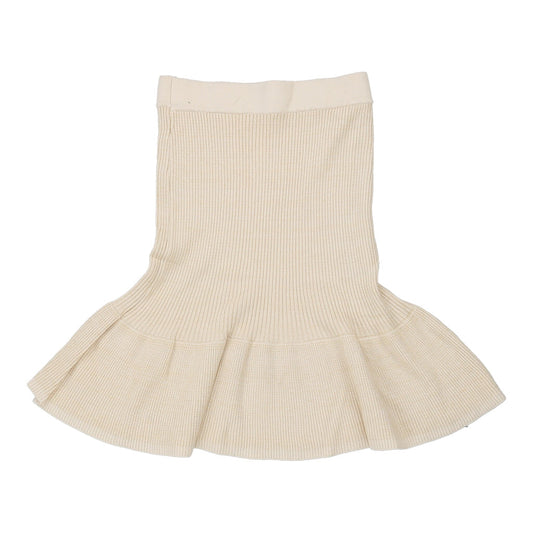 Vintage Motivi Mini Skirt - 24W UK 4 Cream Cotton Blend